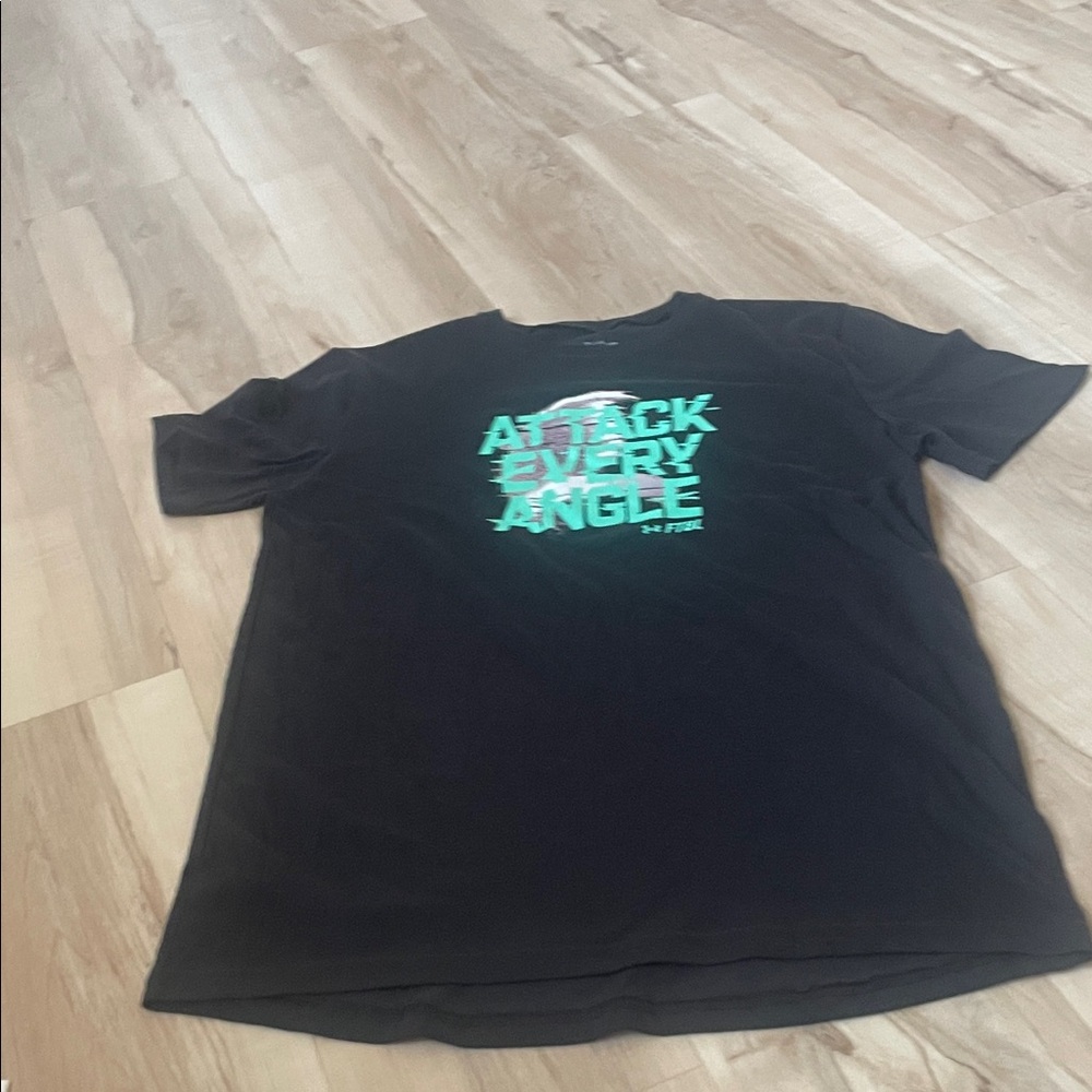 Under Armour Black Tee with Vibrant Green Text